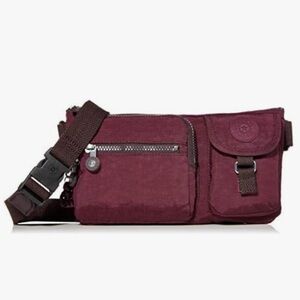 Kipling waist or crossbody bag burgundy/purple